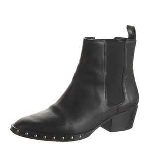 All Saints Black Studded Leather Chelsea Boots